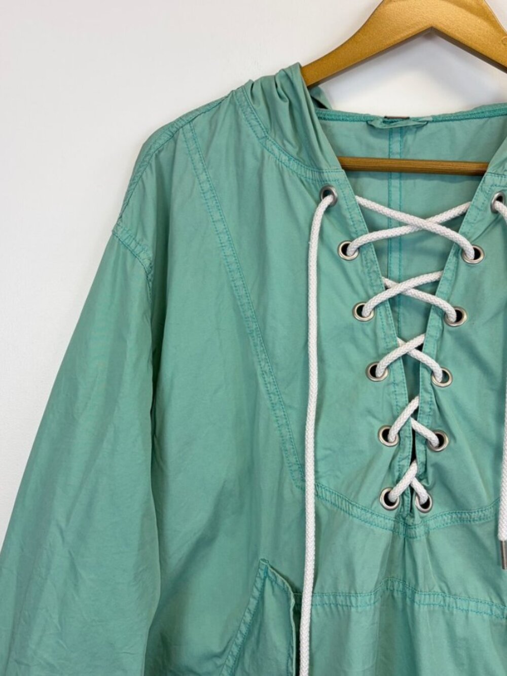 Free People Teal Poplin Pullover Jacket - Picture 5 of 10